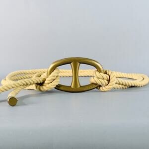 RALPH LAUREN One Size Beige Brass Rope Belt